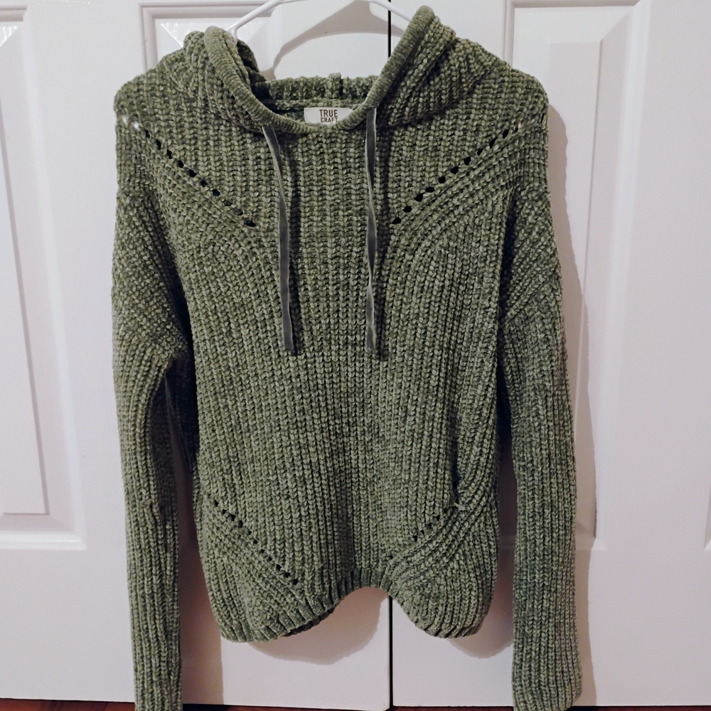 True Craft Green Knit Hoodie